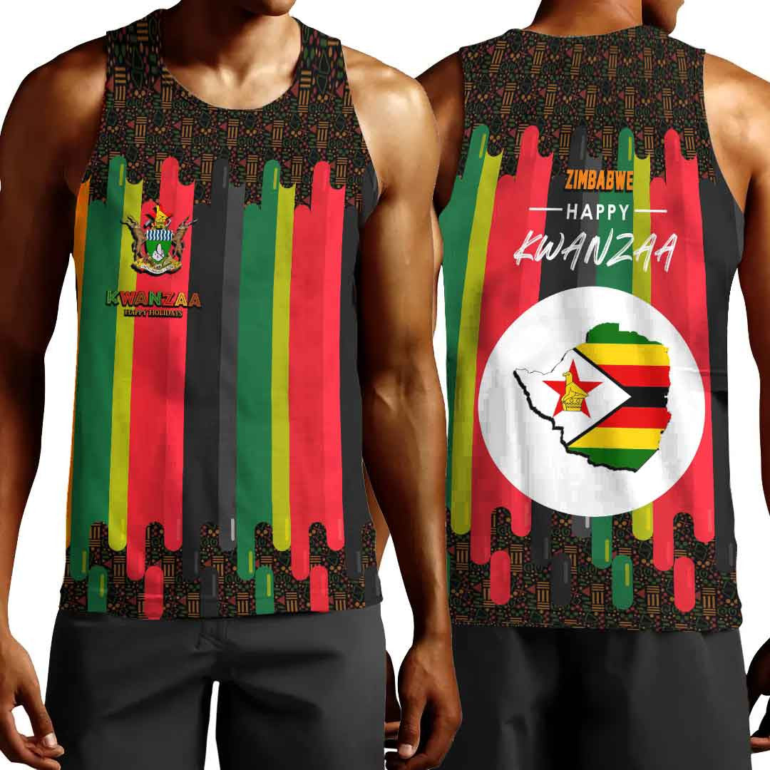 Clothing Zimbabwe Happy Kwanzaa Men's Tank Top