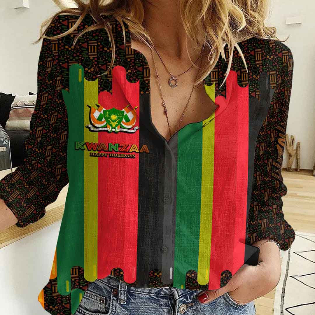 Clothing Niger Happy Kwanzaa New Women's Casual Shirt