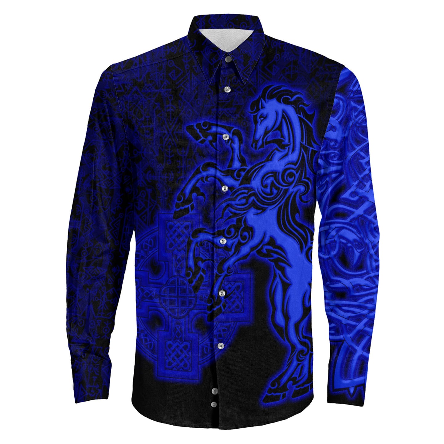 Clothing Sleipnir Blue Long Sleeve Button Shirt