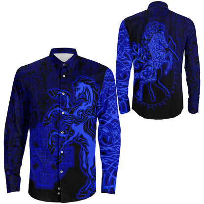 Clothing Sleipnir Blue Long Sleeve Button Shirt