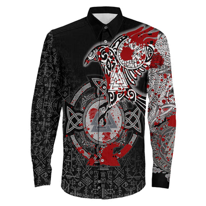 Clothing Raven Celtic Blood Viking Long Sleeve Button Shirt