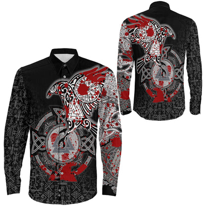 Clothing Raven Celtic Blood Viking Long Sleeve Button Shirt