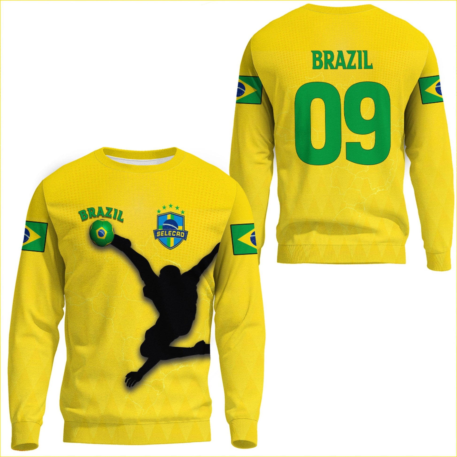 Clothing Brazil Football Style Sweatshirts