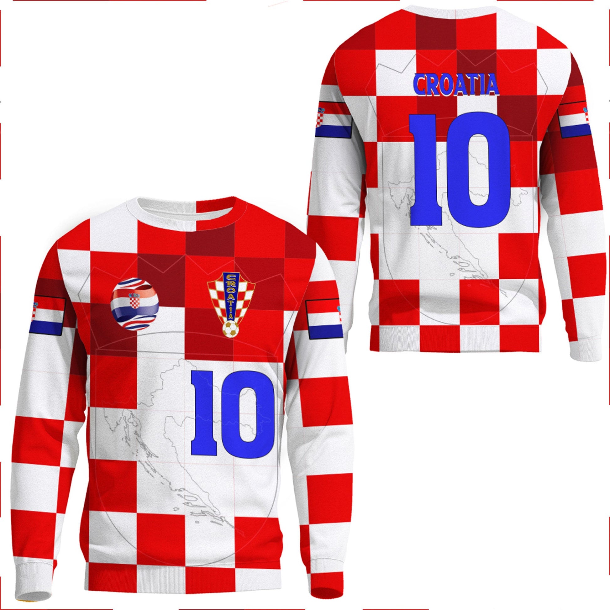 Clothing Croatia Football Style Sweatshirts