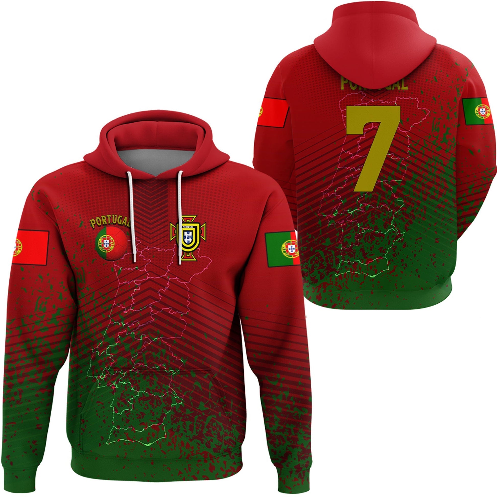 Portugal Soccer Style Hoodie