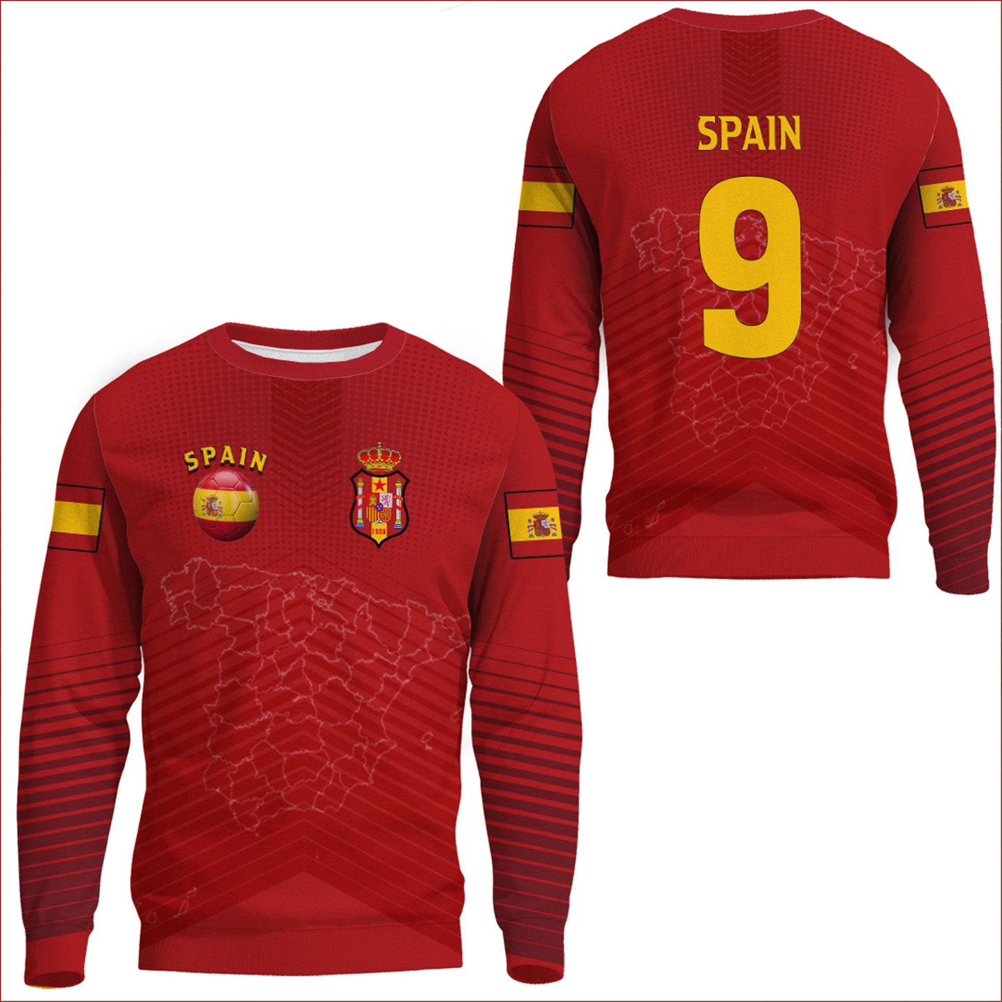 Clothing Spain Soccer Style Sweatshirts