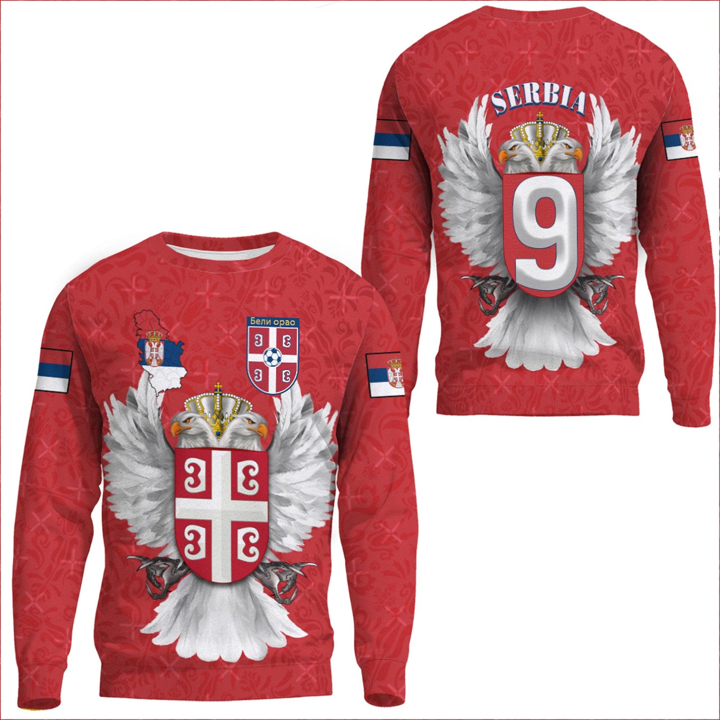 Clothing Serbia Sport Symbol Style Sweatshirts