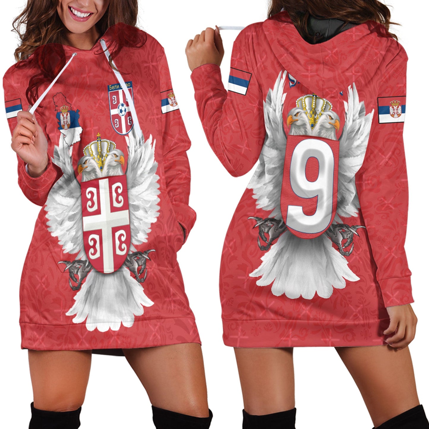 Clothing Serbia Sport Symbol Style Hoodie Dress