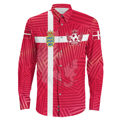 Clothing Denmark Sport Symbol Style Long Sleeve Button Shirt