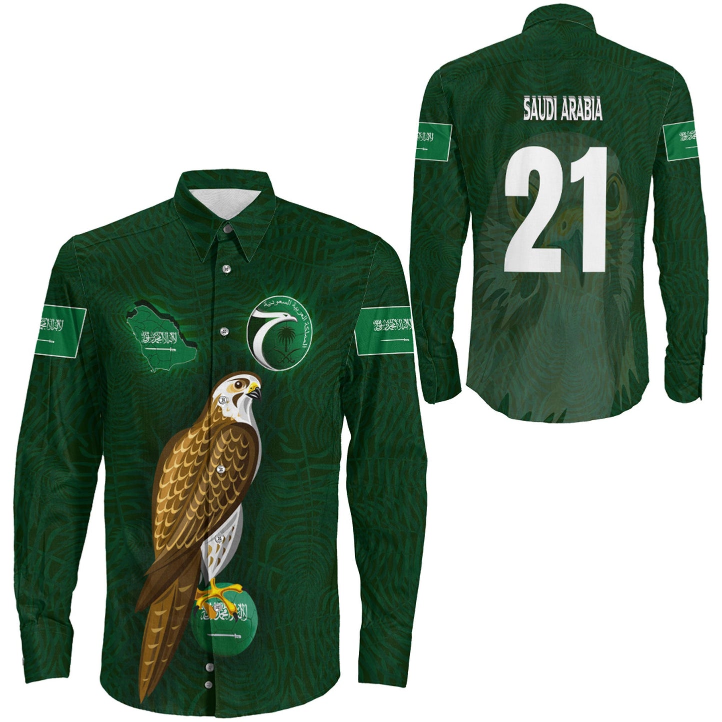 Clothing Saudi Arabia Sport Symbol Style Long Sleeve Button Shirt
