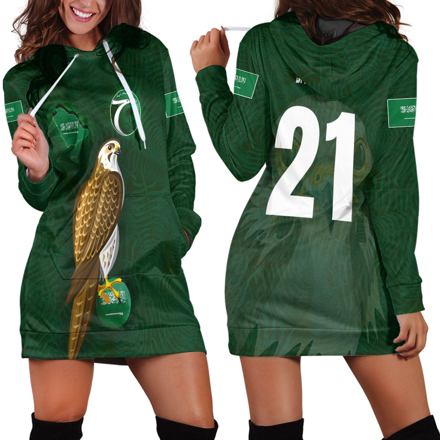 Clothing Saudi Arabia Sport Symbol Style Hoodie Dress