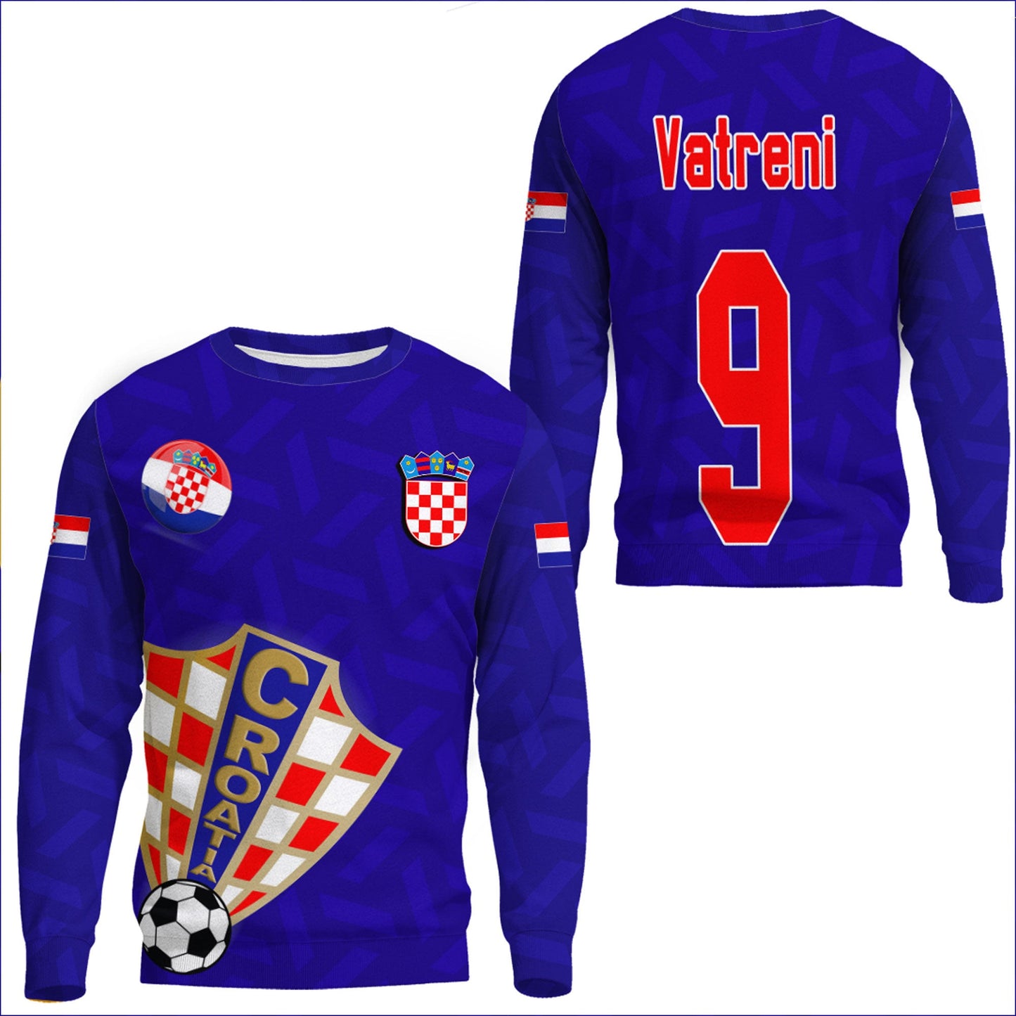 Clothing Custom Croatia Soccer Style Sweatshirts