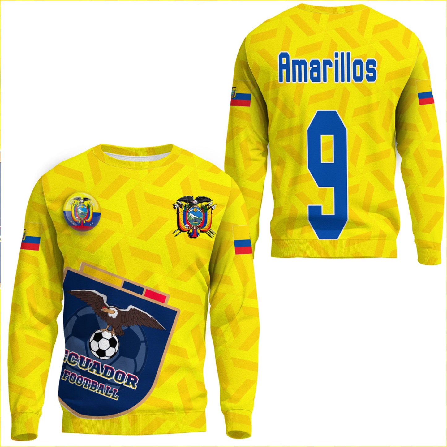 Clothing Custom Ecuador Soccer Style Sweatshirts