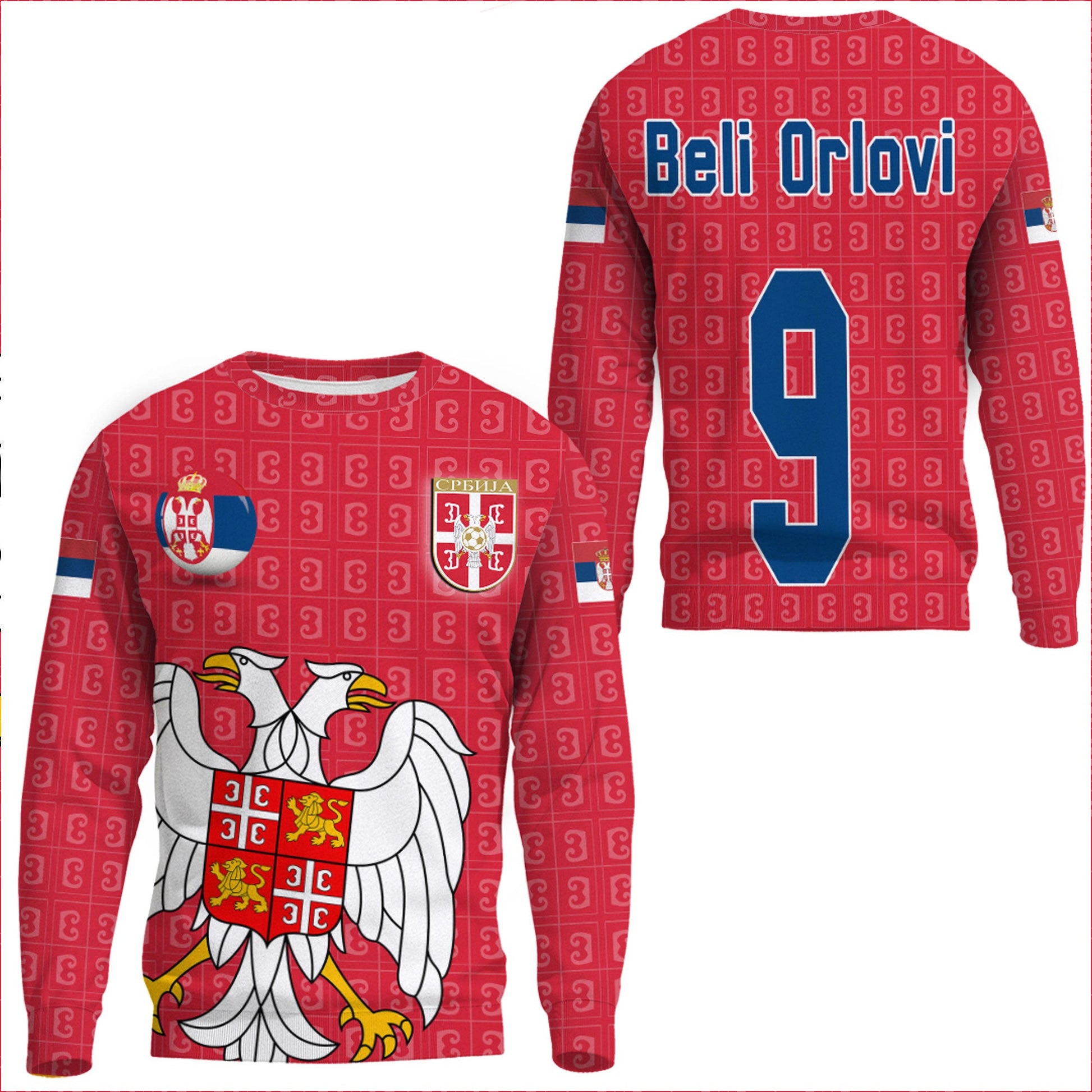 Clothing Custom Serbia Soccer Style Sweatshirts