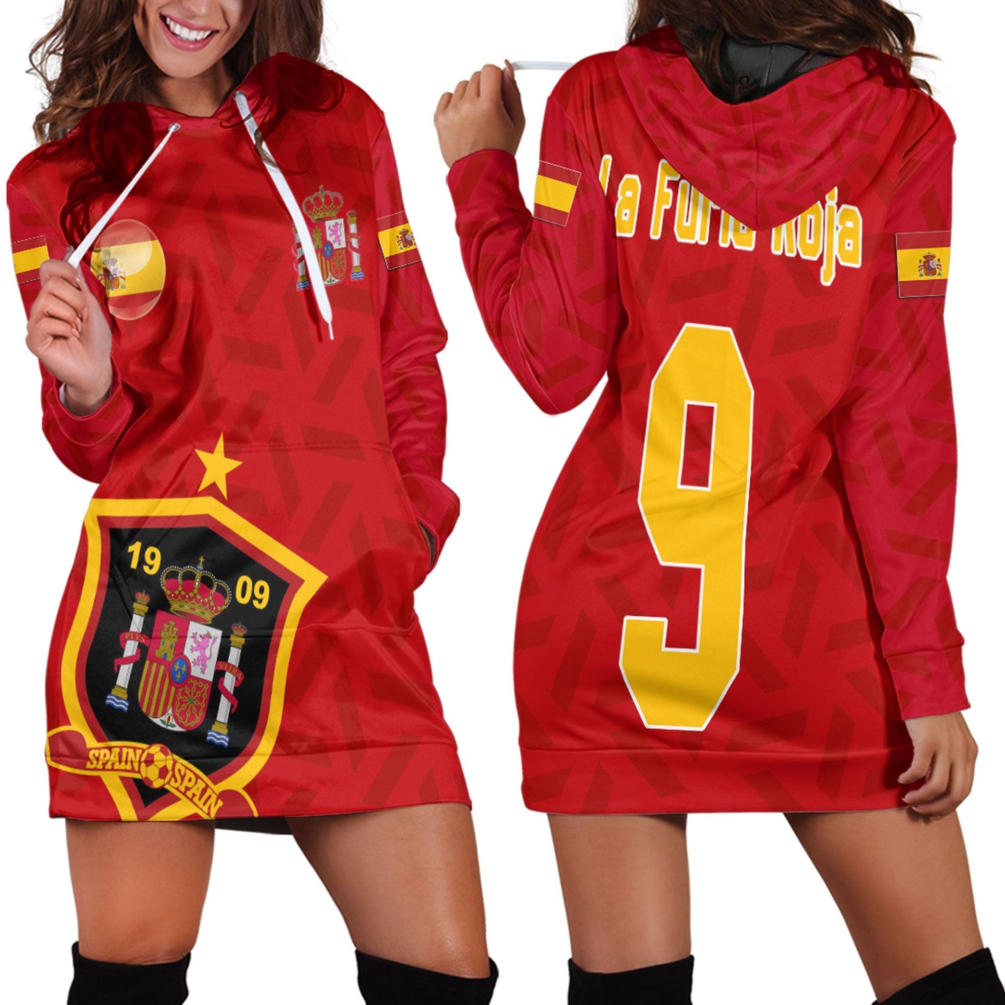 Clothing Custom La Roja Soccer Style Hoodie Dress