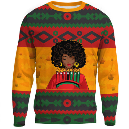 Clothing Happy Kwanzaa Black Women Sweatshirts