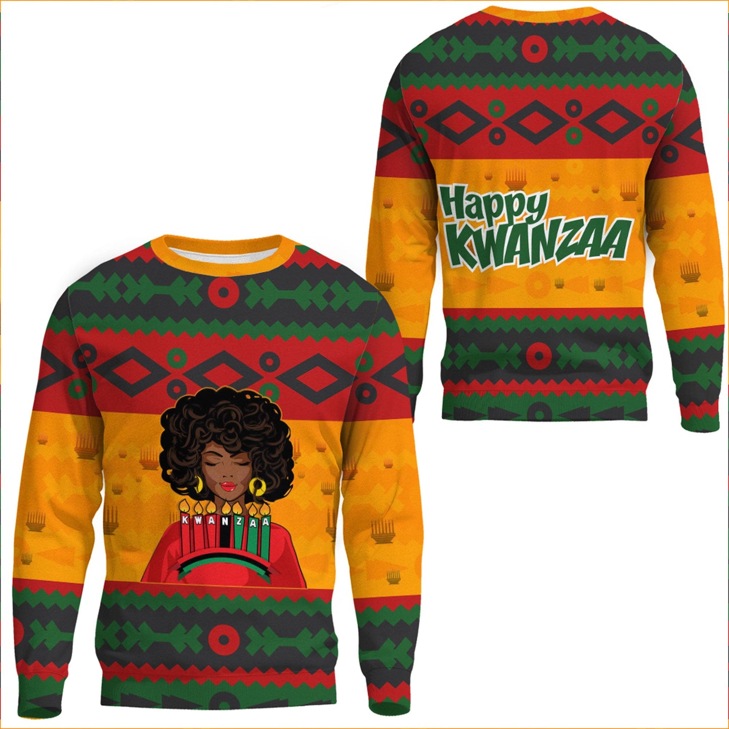 Clothing Happy Kwanzaa Black Women Sweatshirts