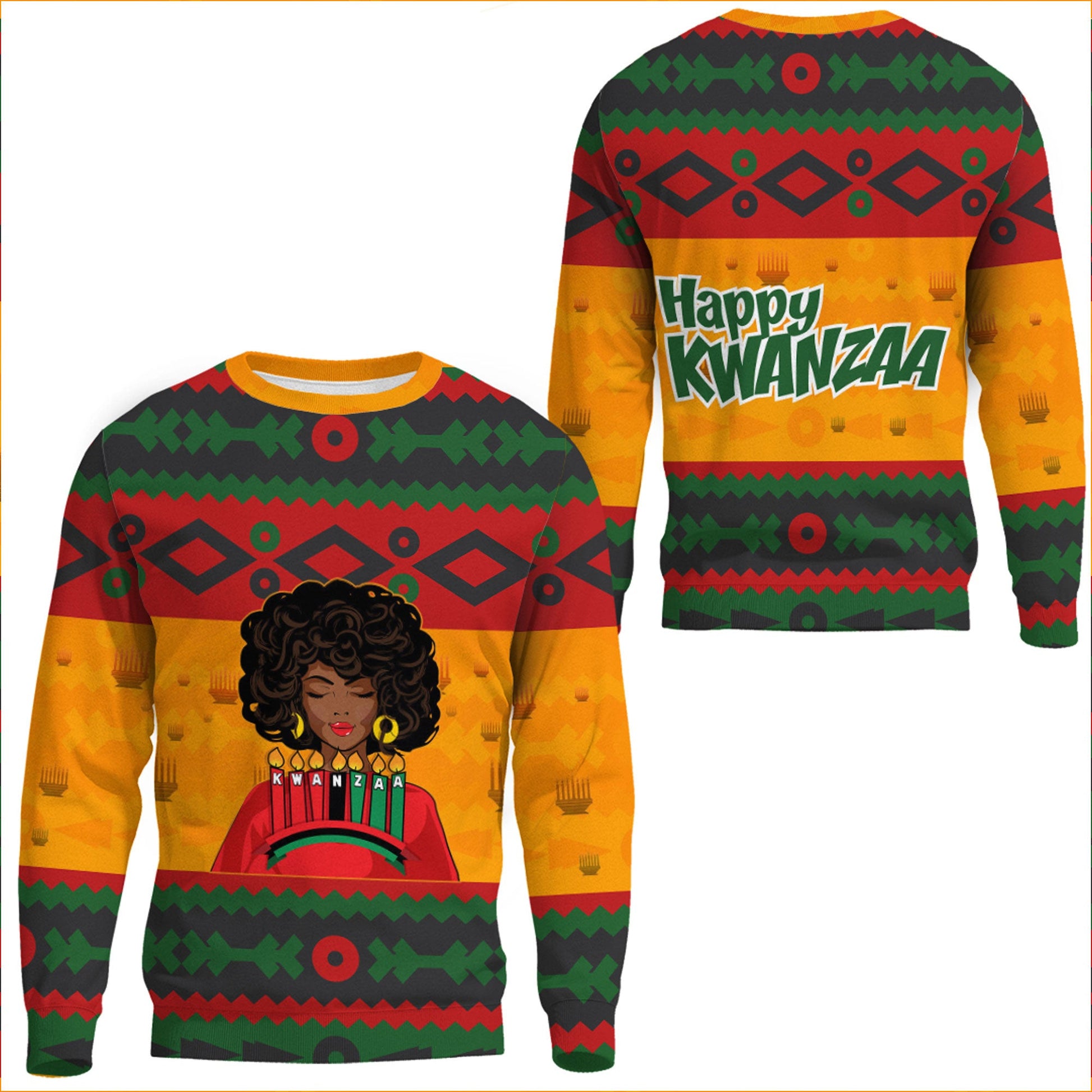 Clothing Happy Kwanzaa Black Women Sweatshirts