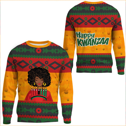 Clothing Happy Kwanzaa Black Women Sweatshirts