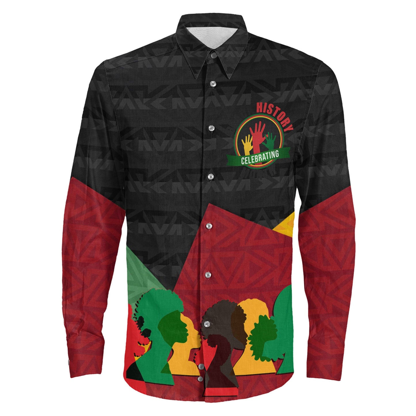 Clothing Black History Month Long Sleeve Button Shirt