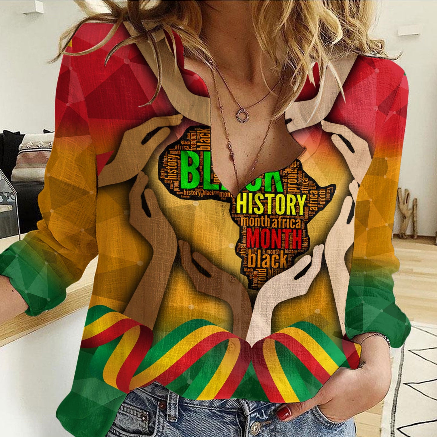 Africazone Clothing Black History Month Women Casual Shirt