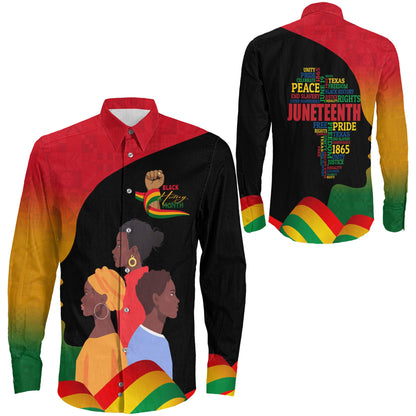 Africazone Clothing Black History Month I'M Black Long Sleeve Button Shirt
