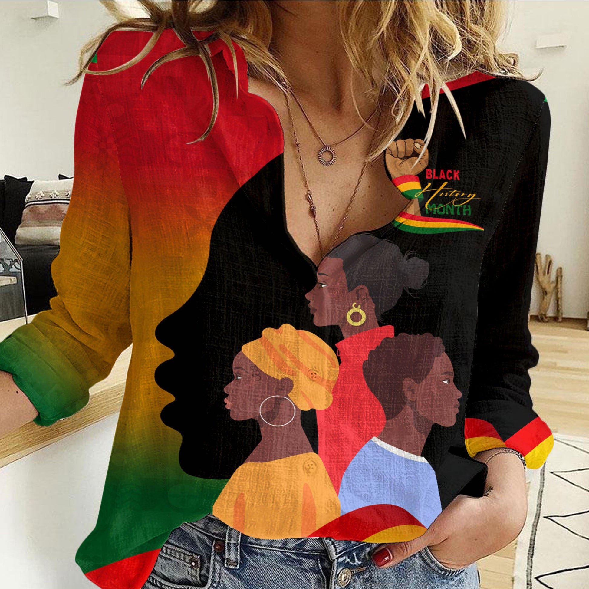 Africazone Clothing Black History Month I'm Black Women Casual Shirt