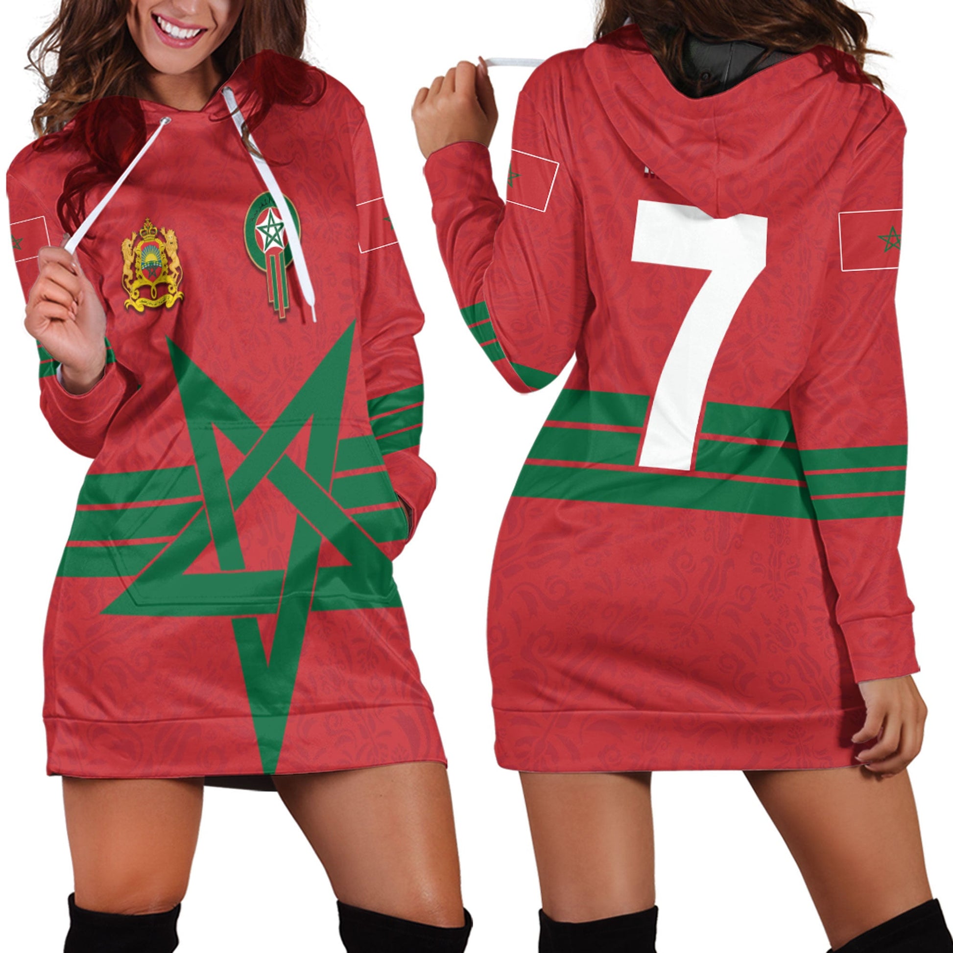 Clothing Morocco Soccer Style Hoodie Dress