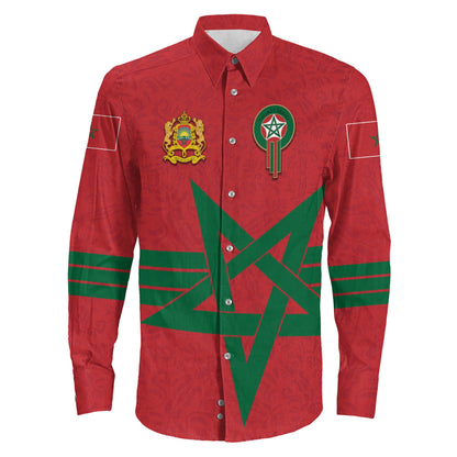 Clothing Morocco Soccer Style Long Sleeve Button Shirt