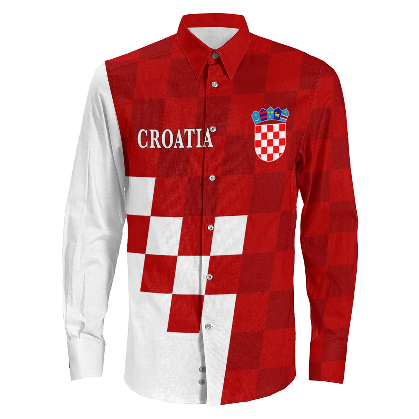 Clothing Croatia Hrvatska Long Sleeve Button Shirt