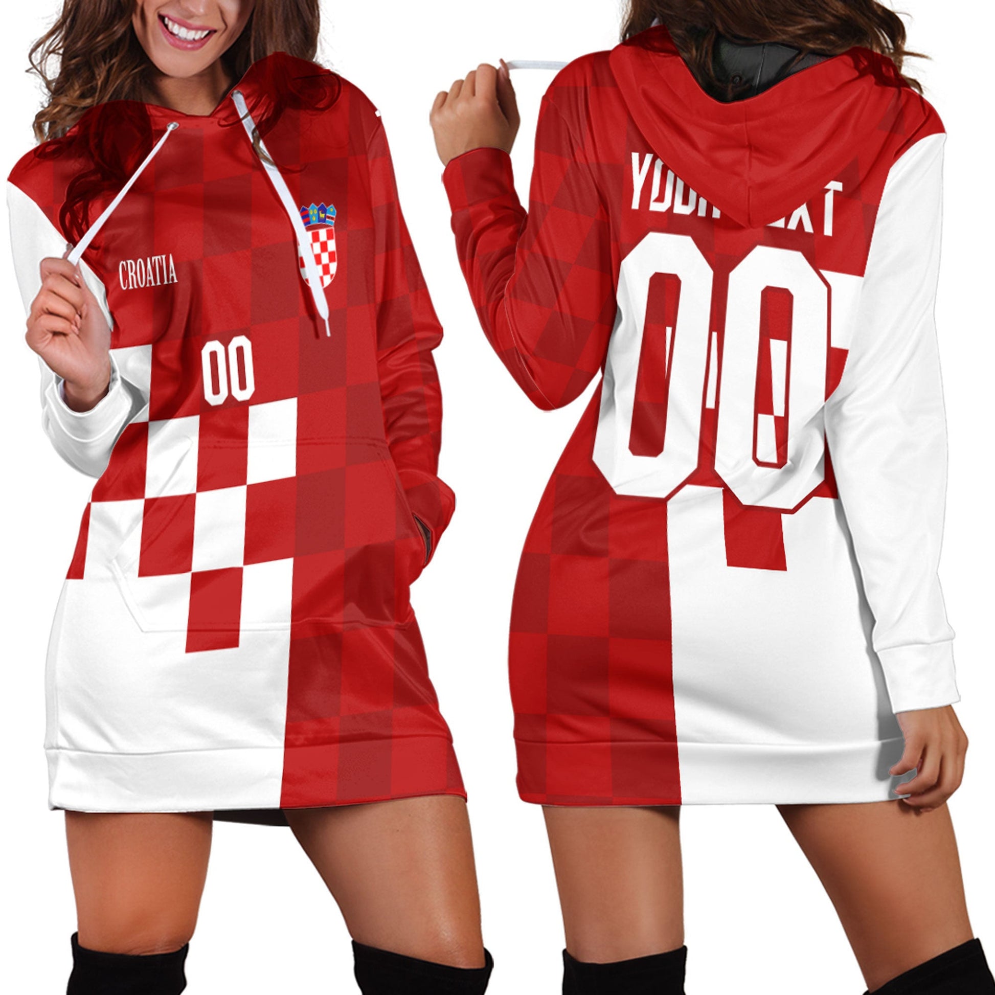 Clothing Custom Croatia Hrvatska Hoodie Dress