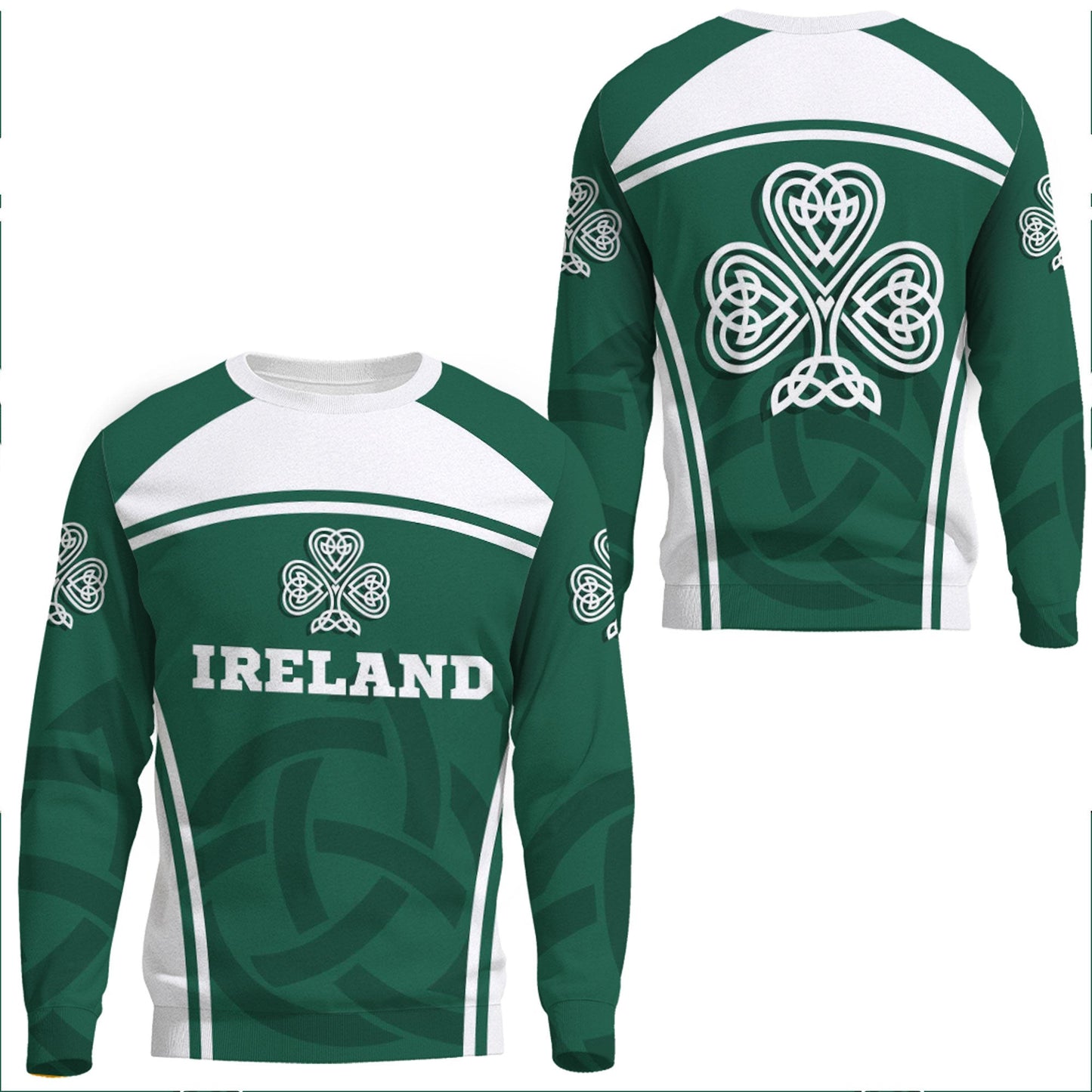 Clothing Ireland Three Leaf Clover Celtic Knot Sweatshirts
