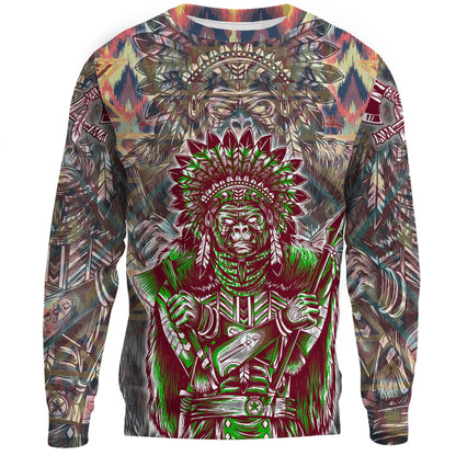 Clothing Apache Warrior Pattern Sweatshirts