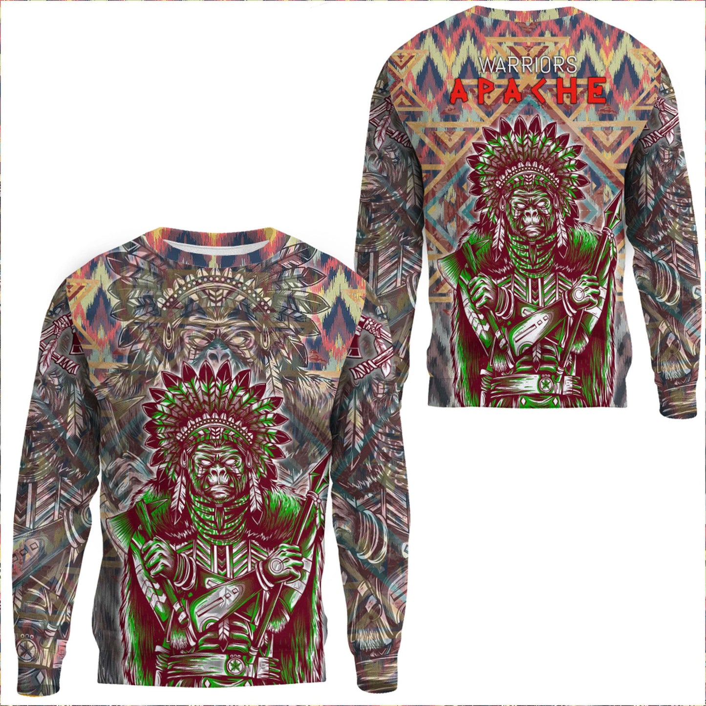 Clothing Apache Warrior Pattern Sweatshirts