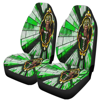 Car Seat Covers S.T Patrick Day And Cross Strained Window Style Car Seat Covers