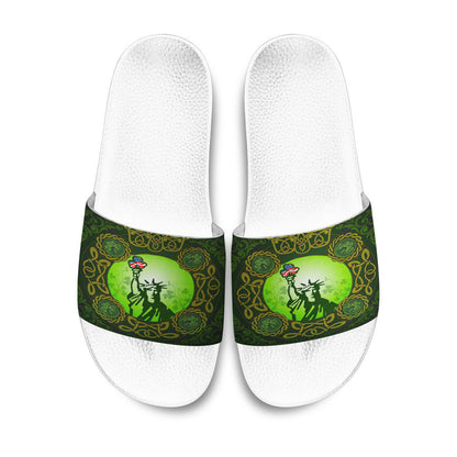 Slide Sandals Patrick Day Liberties Irish and USA Celtic Style Slide Sandals