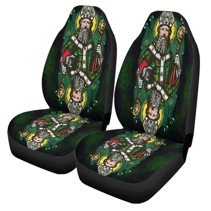Car Seat Covers St Patrick Day Card Style Three Leaf Clover Car Seat Covers