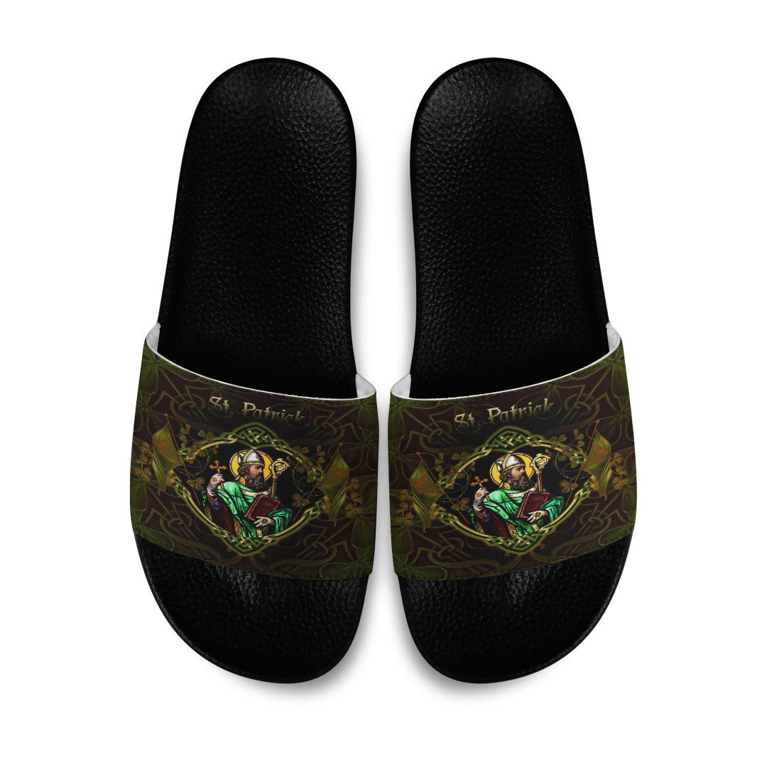 Slide Sandals ST Patrick Day Yggdrasil Three Leaf Clover Celtic Style Slide Sandals