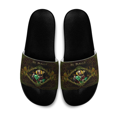Slide Sandals ST Patrick Day Yggdrasil Three Leaf Clover Celtic Style Slide Sandals