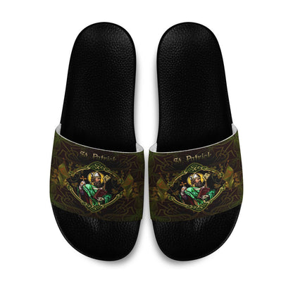 Slide Sandals ST Patrick Day Yggdrasil Three Leaf Clover Celtic Style Slide Sandals