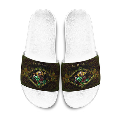 Slide Sandals ST Patrick Day Yggdrasil Three Leaf Clover Celtic Style Slide Sandals
