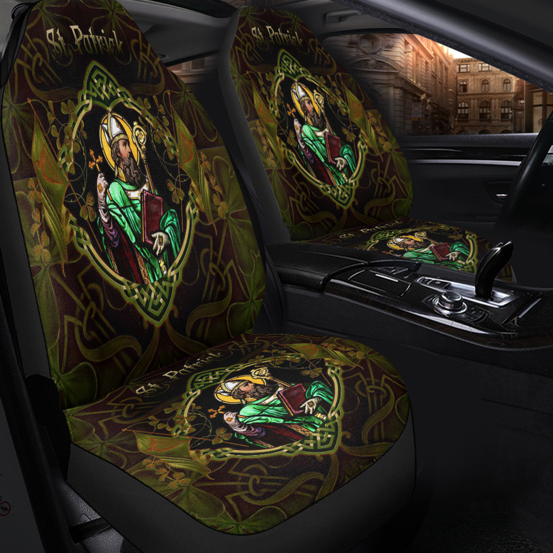 Car Seat Covers St Patrick Day Yggdrasil Three Leaf Clover Celtic Style Car Seat Covers