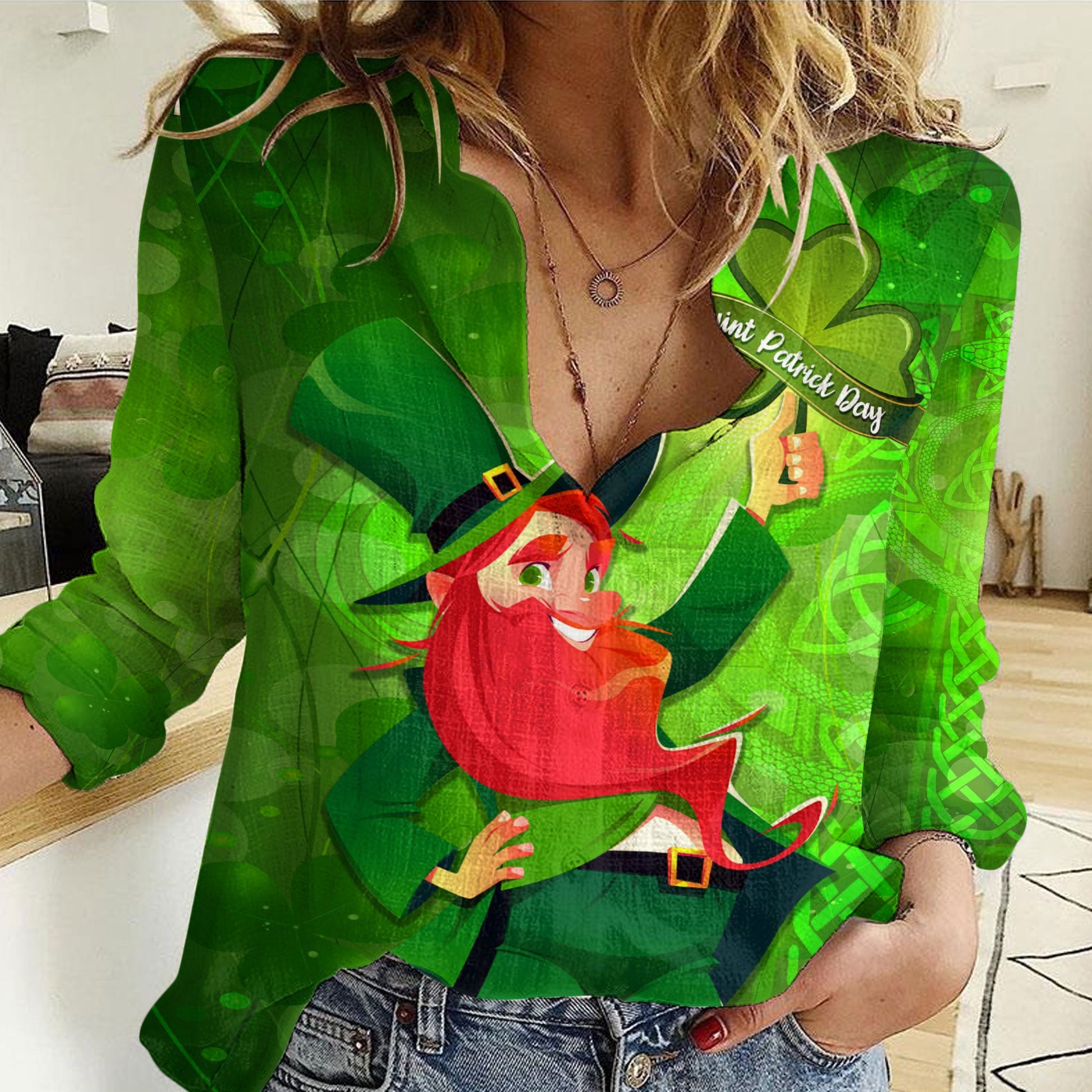 Clothing Saint Patrick Day ST Women Casual Shirt