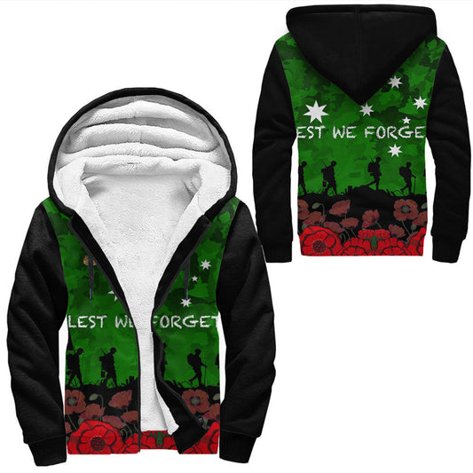 Clothing Australia Anzac Day Camouflage & Poppy Sherpa Hoodies
