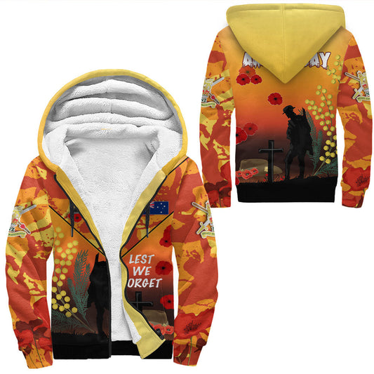 Clothing Australia Anzac Lest We Forget 2023 Orange Sherpa Hoodies