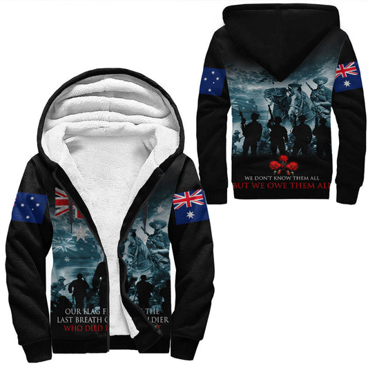 Clothing Australia Anzac Day Soldier Remembrance Sherpa Hoodies