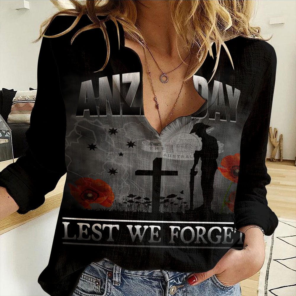Clothing Anzac Day Remember Australia & New Zealand Women Casual Shirt