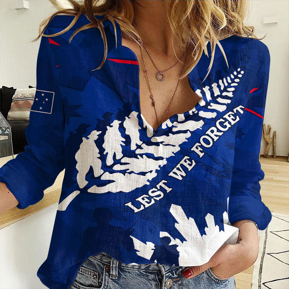 Clothing Australia Anzac Camouflage Mix Fern Women Casual Shirt