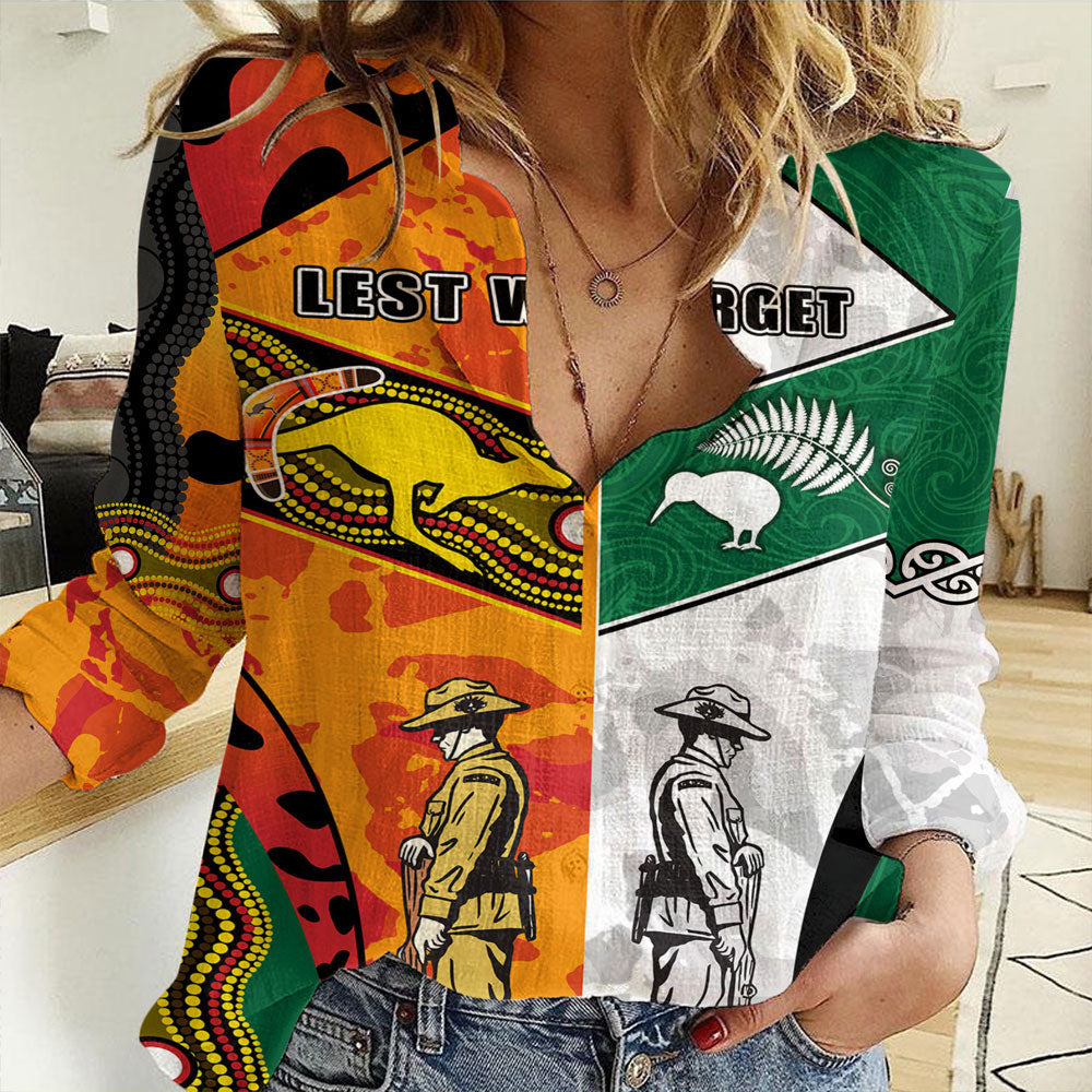 Clothing Anzac Day Australia New Zealand Mix Women Casual Shirt