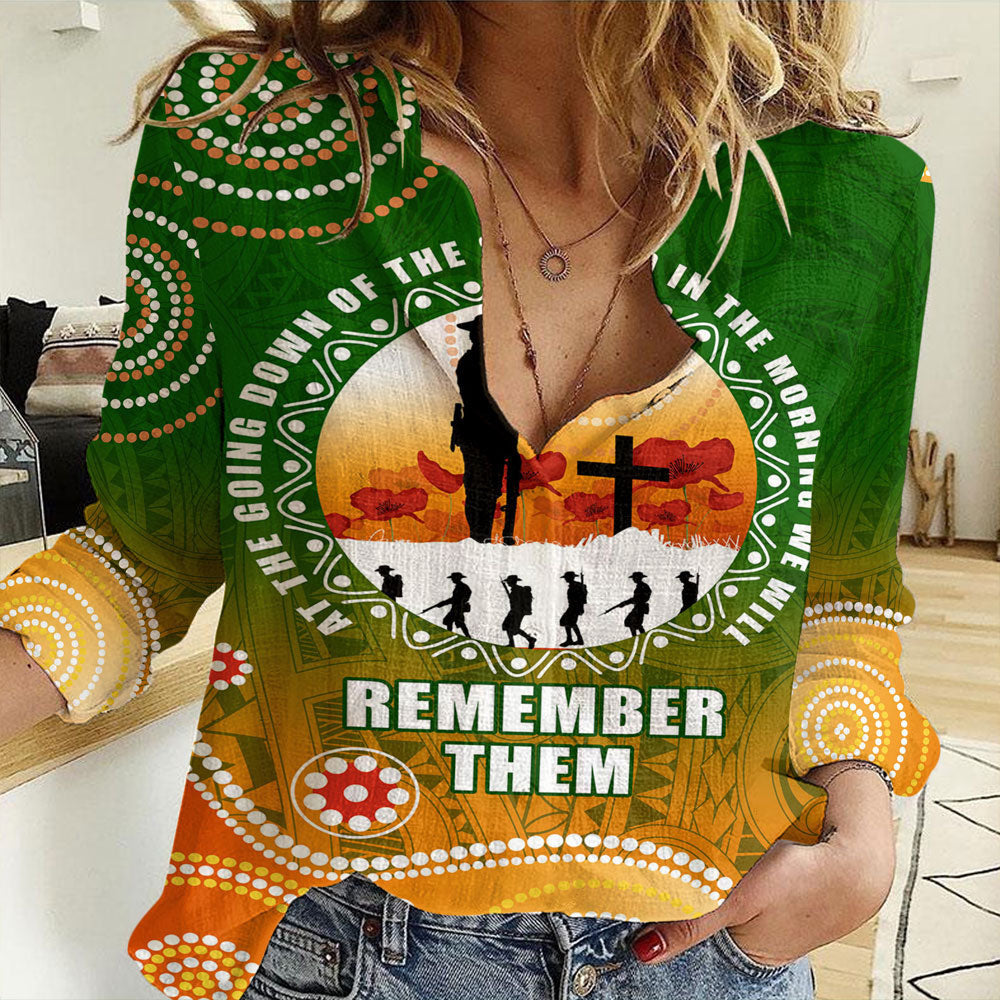 Clothing Custom Anzac New Zealand Maori Australia Indigenous Women Casual Shirt